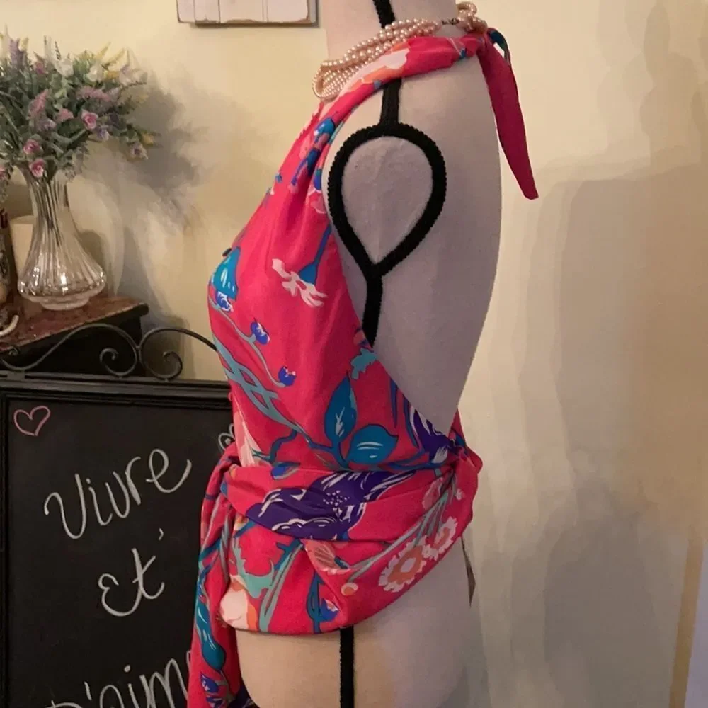 NWT Yumi Kim Luxe SILK Wrap Halter Top M